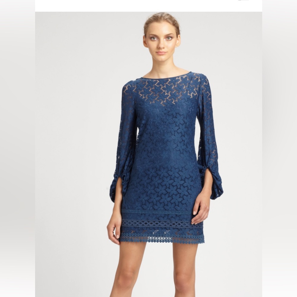 Laundry by Shelli Secal Blue Lace Dress
